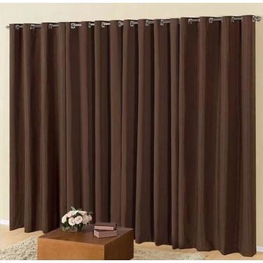 Imagem de Cortina Blackout Em Tecido 3,00x2,80 Corta Luz Marrom Tabaco - Lovely 