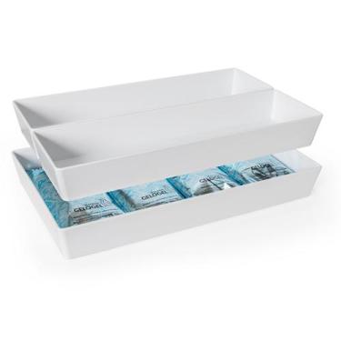 Imagem de Mesa Térmica Fria 50x30 Melamina 2/4 65mm Branco Gourmet Mix