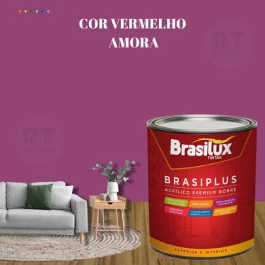 Imagem de Tinta de Parede Semi Brilho Vermelho Brasiplus 800ml Acrilica Lavável.