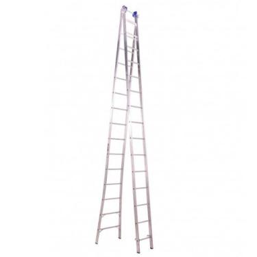 Imagem de Escada Extensiva 4x1 e 2x15 Degraus Alumínio Suporta 120kg Antiderrapa