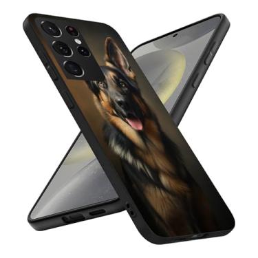 Imagem de Capa compatível com Samsung Galaxy S25 Ultra - Capa de TPU macia à prova de choque com design de cão pastor alemão poderoso e leal para mulheres, meninas, meninos e homens