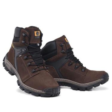 Imagem de Bota Masculina Coturno Masculino de Couro Edge Segurança CA Cor Coffee