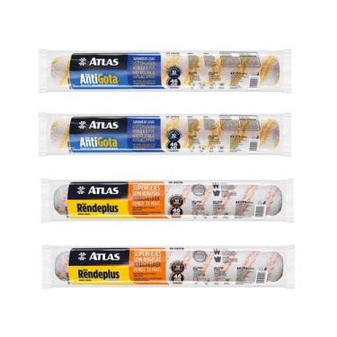 Imagem de Kit Atlas pintura 46cm 2 Rolos Antigotas 2 Rolos Rendeplus