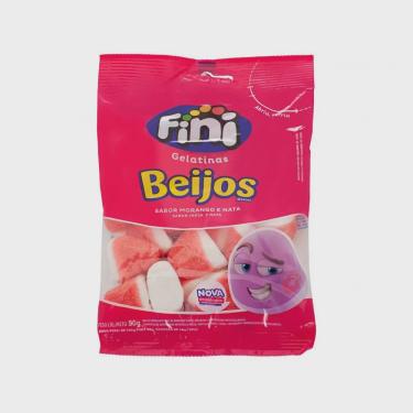 Imagem de Balas fini gelatinas beijos sabor morango E nata 90G