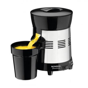 Imagem de Extrator de Frutas Mondial 250W 1L Preto/Inox Bivolt Duplo Rolamento Extração Eficiente