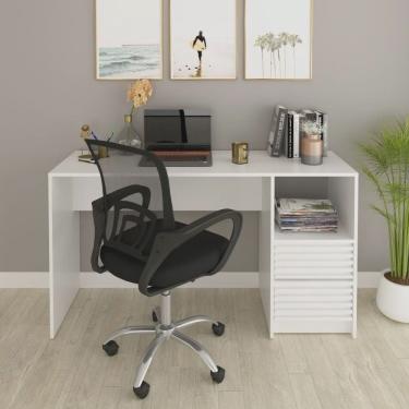 Imagem de Kit 2 Peças com Escrivaninha com Ripado 2 Gavetas 1 Nicho com Cadeira para Escritório Diretor