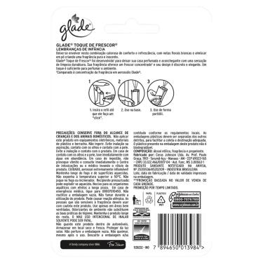 Imagem de ODORIZADOR DE AMBIENTE LEMBRANÇAS DE INFÂNCIA GLADE TOQUE DE FRESCOR BLISTER 12ML CADA REFIL LEVE 3 PAGUE 2 UNIDADES
