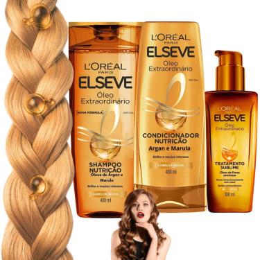 Imagem de Kit Shampoo Cond Óleo Extraordinário Elseve 400Ml Nutrição