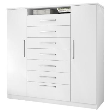 Imagem de Cômoda J&A Móveis Mega 2 Portas 7 Gavetas Branca