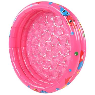 Imagem de Piscina Inflável de Bebês, Crianças Redondas Rosa Portáteis Ao Ar Livre Interno Com PVC Grosso para Crianças Brincadeira de água (120cm)
