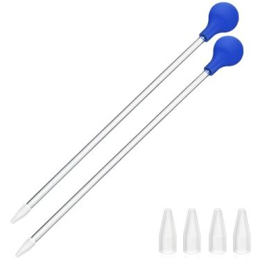 Imagem de Hufopik 2 pipetas de 47 cm de comprimento para aquário de peixes, alimentador de alimentos, seringa longa, tubo de alimentação de coral, aquário para recifes de peixes marinhos, planta aquática