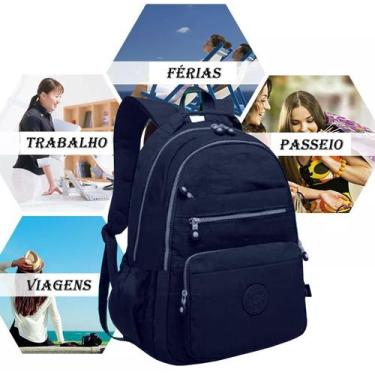 Imagem de Mochila Feminina Tecido Molinho Naylon Notebook Resistente Leve Trabal
