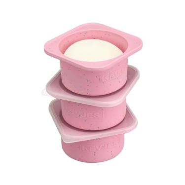 Imagem de KEVJES Plus Recipientes De Fermentação Massa Pizza 1000 Ml Para Artesanal Familiar, Caixas Empilháveis Silicone Grau Alimentício Com Tampas, Freezer, Geladeira, Máquina Lavar Louças - Padrão Granula