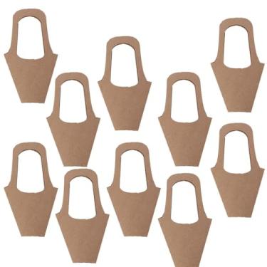 Imagem de Leadigol 10 sacos de presente de flores de papel kraft, sacos de buquê com alça, sacos de presente de papel de embrulho de flores, sacos de presente florais para festa de casamento, Ação de Graças