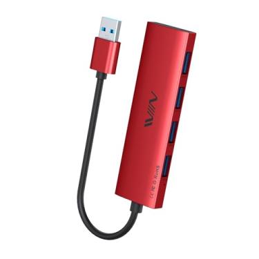 Imagem de Hub USB 3.0, extensor divisor USB de 4 portas, adaptador portátil, hub de dados multiportas para laptop, Xbox, pen drive, HDD, console, câmera, teclado, mouse, Windows, Mac OS PC, não projetado para