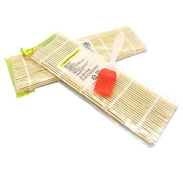 Imagem de (Tapetes 2 unidades) - Tapete rolante de sushi de bambu (tapetes 2 unidades)