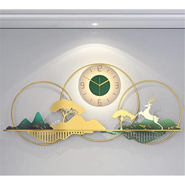 Imagem de ZYHSIJOBAS , Relógio de parede para pendurar na parede, arte atmosférica, relógio de quartzo, mudo, estilo chinês, decoração de ferro forjado, tipo de pendurar