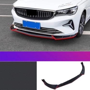Imagem de Compatível para Geely Emgrand 4th 2022 2023 2024 Car Styling Pá dianteira Pás dianteiras Canard Lip Splitter Body Shovels Auto Acessórios(Black with Red Edge)