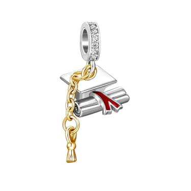 Imagem de JMQJewelry Formatura 2024 Amizade Família Mulheres Contas Berloques para Pulseira Compatível com Pulseiras Pandora, banhado a cppper, Cobre