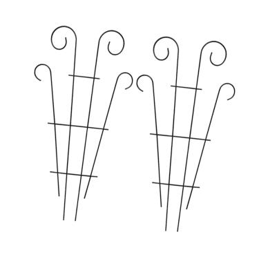 Imagem de Bothyi 2 peças de treliça de ferro para trepadeiras, estrutura de escalada de arte em ferro para jardim interno/externo, suporte para plantas, estrutura de