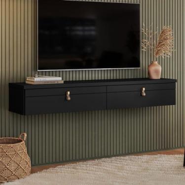 Imagem de Rack para TV Até 50 Polegadas Suspenso Nuke 2 Portas Preto - Pnr Móvei