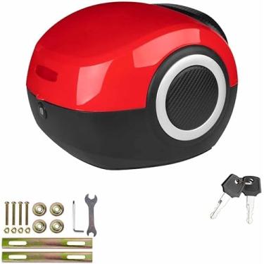 Imagem de Top Case Motocicleta, 20l Top Case Para Scooter, Caixa De Bicicleta Para Bagageiro, Estojo De Motocicleta Com Trava De Segurança, Resistente Durável, Red