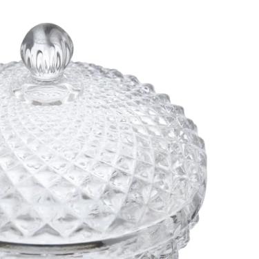 Imagem de Bomboniere em Vidro com Tampa, Design Diamante, 12 cm