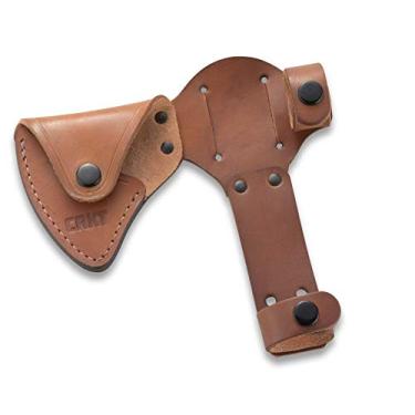 Imagem de CRKT Bainha Woods Chogan Tomahawk: couro granulado, vários encaixes, passadores de cinto para transporte seguro do T-Hawk, para uso 2730 D2730