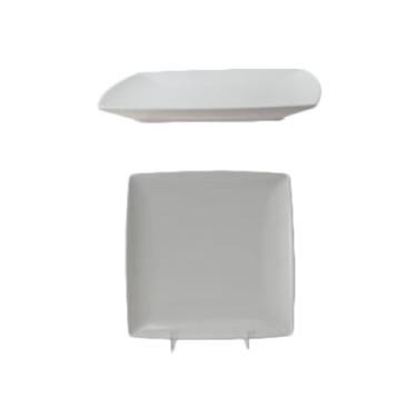 Imagem de FSE Placa 29007WT, 19 cm x 19 cm, 1/5.1 cm de profundidade, quadrada, resistente à quebra, pode ser lavada na lava-louças, sem BPA, melamina, clássico, branco, NSF, pacote com 12