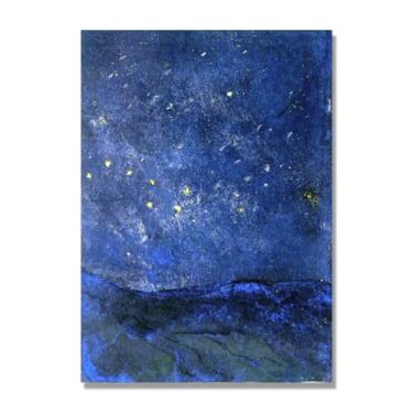 Imagem de NHLDZYH Impressões de Emil Nolde, (céu estrelado), reproduções de pinturas famosas, imagem de arte abstrata para sala de estar quarto decoração de casa. Tela 50 x 70 cm - 19,6 x 27,5 pol