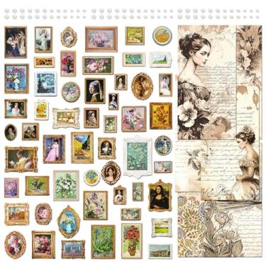 Imagem de 3 pacotes de suprimentos para scrapbooking retrô, adesivos estereoscópicos, pintura a óleo vintage, decoração, papel estético, decoupage clássico, papelão grosso e rígido para fazer cartões (Eliot)