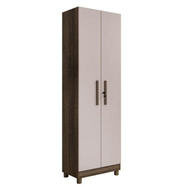 Imagem de Armário Multiuso Sparta 2 Portas Com Chave Benetil Imbuia Off White