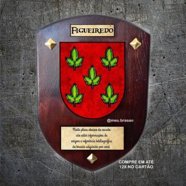 Imagem de Brasão da família FIGUEIREDO na madeira - Meu.brasao