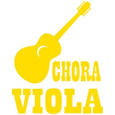 Imagem de Adesivo Country Chora Viola Silhueta Viola Caipira Modão & Sertanejo Raiz Decoração para Carro Caminhão Casa Notebook (AMARELO, 40x49,8cm)