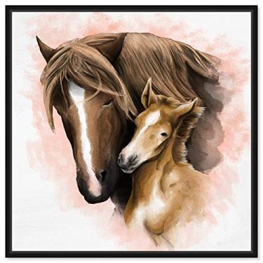 Imagem de Pintura em tela Country Farmhouse Animal Wall Art 'Color Glam Cow' Tela emoldurada Rústica Decoração para casa 50,8 x 50,8 cm Marrom, Branco por Oliver Gal