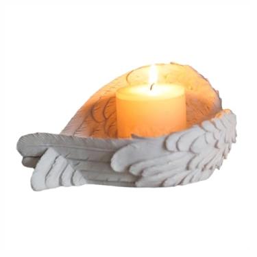 Imagem de Castiçal Europeu Vintage Resina Castiçal Castiçal 16 x 8 x 12 cm Candelabro Branco Decoração Interior Mesa Velas Centro de Mesa Decoração de Casa