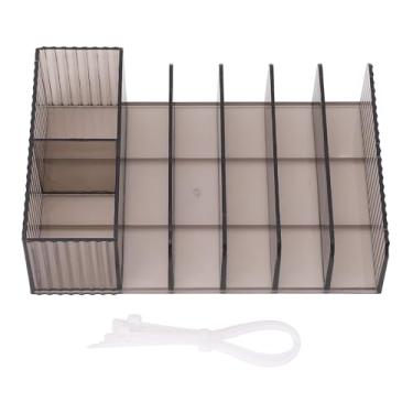 Imagem de Dividido Maquiagem Organizador Plástico Transparente Sombra Paleta Titular 7 Compartimentos Caixa De Armazenamento De Cosméticos para Vanity Gaveta Bancada Transparente
