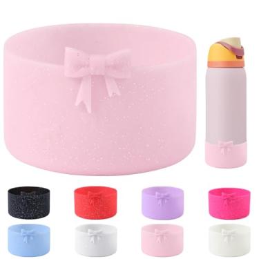 Imagem de DEWJDFSC Bota protetora de silicone compatível com Owala 947 ml, protetor de proteção inferior para garrafas de água de aço inoxidável FreeSip, Twist e Flip (rosa)