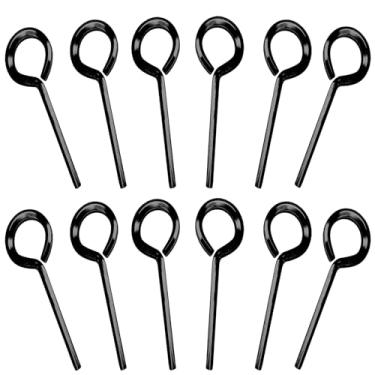 Imagem de Auvotuis Chave hexagonal padrão de 5/162.6 cm, 12 peças, chave Allen preta, laço completo, chaveiro de metal sólido para dispositivo de saída de pânico de barra de pressão