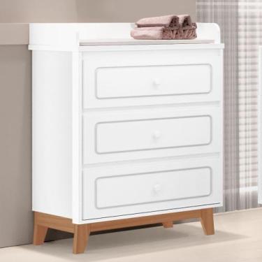 Imagem de Comoda Infantil Trocador Natan Tuboarte 100% em MDF, Branco
