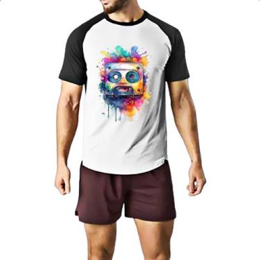 Imagem de Camiseta Raglan Fita K7 Watercolor Arte - Alearts, EG