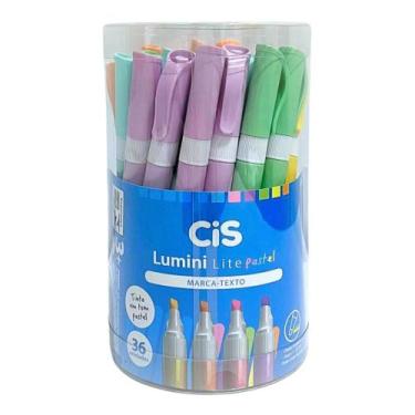 Imagem de Caixa Marca Texto Pastel Lumini Lite 36 Unidades 6 Cores CIS