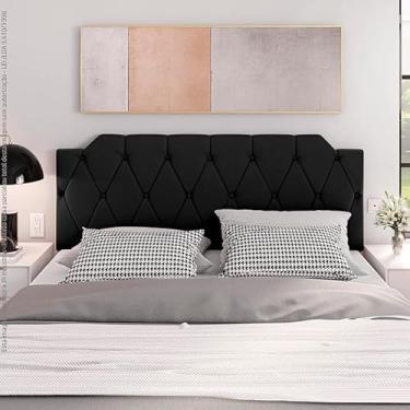 Imagem de Cabeceira capitone, 1,40 preto, decorar cama casal box, quarto, kelly