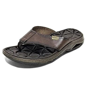 Imagem de Chinelo Masculino Pegada em Couro Original Tamanho:40;Cor:Marrom