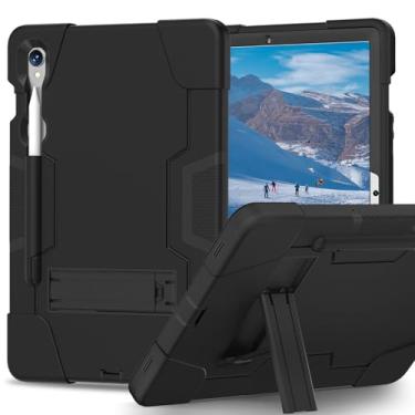 Imagem de Meifei Capa para Galaxy Tablet S9 FE e S9 2023 (SM-X710/X718U/X716B/X510/X516B), capa protetora militar de silicone macio e policarbonato rígido de 3 camadas para Tab S10 FE S8 S7 com suporte para
