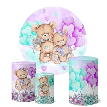 Imagem de Trio Capas Cilindro + Painel Redondo 1,50m Cha Revelaçao (K1CHR013)