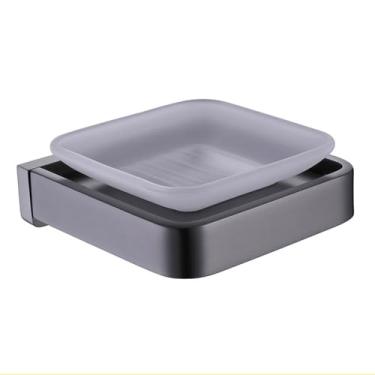 Imagem de Conjunto de banheiro cinza metálico - Toalheiro de aço inoxidável 304, suporte para papel higiênico, saboneteira