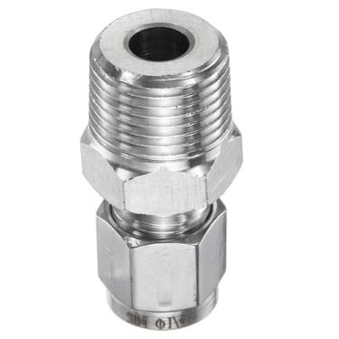 Imagem de HARFINGTON Encaixe de compressão 1/10.2 cm OD x 3/20.3 cm PT Rosca macho aço inoxidável acoplador reto adaptador de tubos de compressão conector para óleo gás água