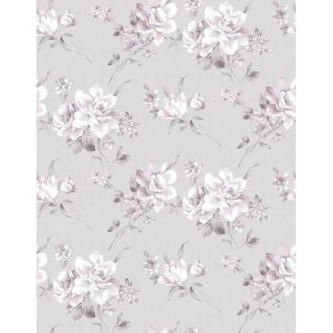 Imagem de Mangoloo Papel de parede floral roxo para sala de estar quarto parede temporária 44,5 cm x 200 cm papel de contato removível autoadesivo para armários prateleiras papel de parede floral