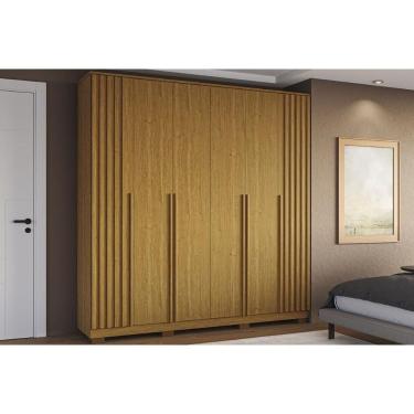 Imagem de Guarda Roupa Casal 6 Portas (2 Ripadas) e 4 Gavetas Jamile Cinamomo - ACP